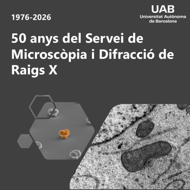 cartel 50 años del Servicio de Microscopía i Difracción de Rayos X